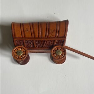 Brown Leather Covered Wagon South Dakota souvenir